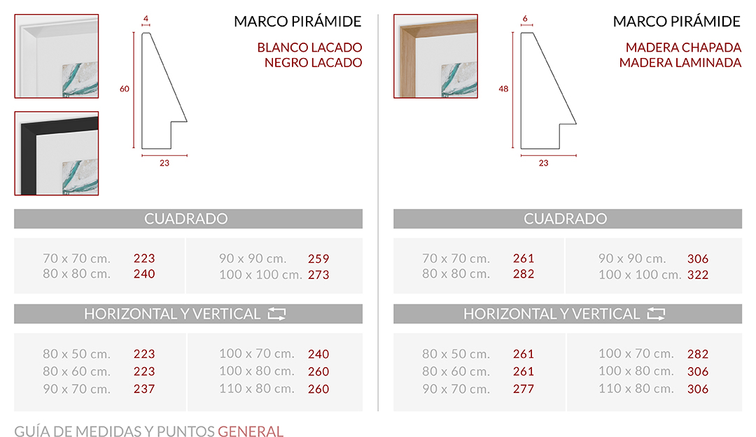 Medidas Marco Pirámide XL